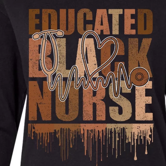 Black Nurse Melanin Nurse Educated Black History Month Nurse Gift Womens Cotton Relaxed Long Sleeve T-Shirt