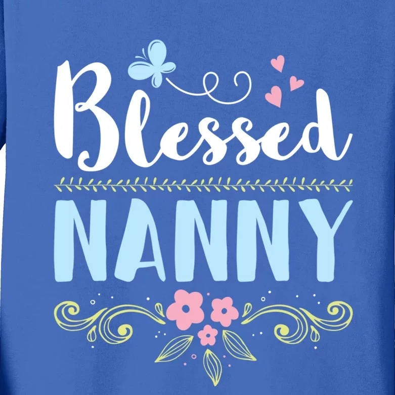 Blessed Nanny Nannies Sitter Gift Kids Long Sleeve Shirt