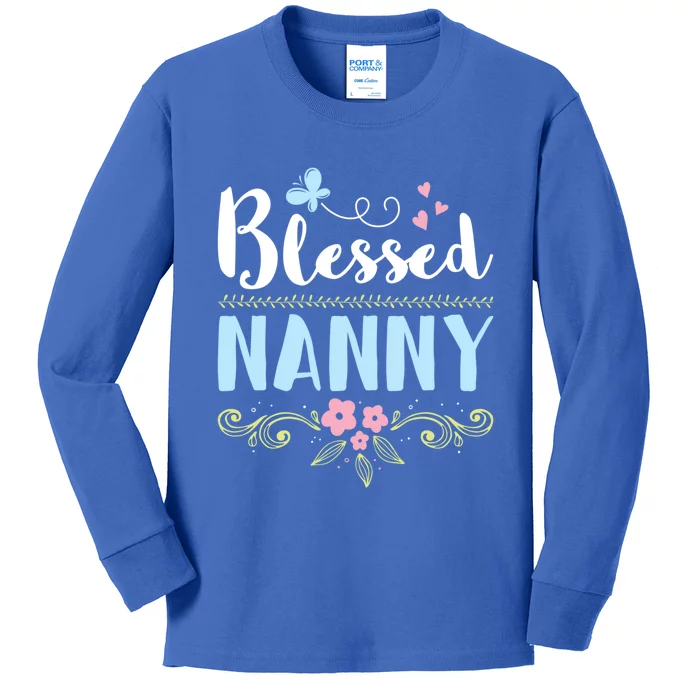 Blessed Nanny Nannies Sitter Gift Kids Long Sleeve Shirt