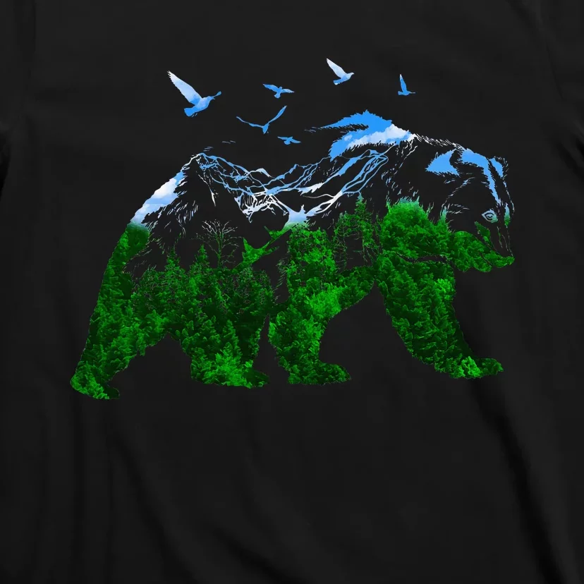 Bear Nature Outdoor Mountains Forest Trees Bear Wildlife T-Shirt