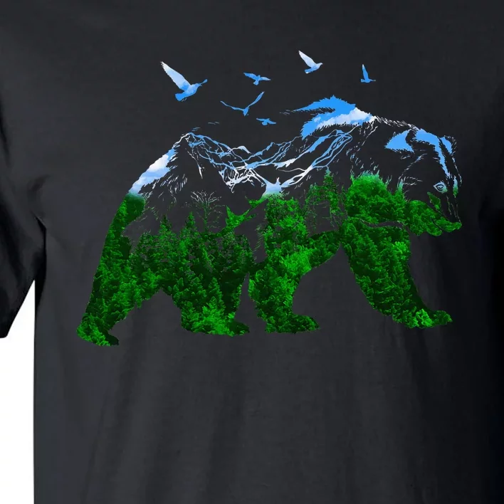 Bear Nature Outdoor Mountains Forest Trees Bear Wildlife Tall T-Shirt