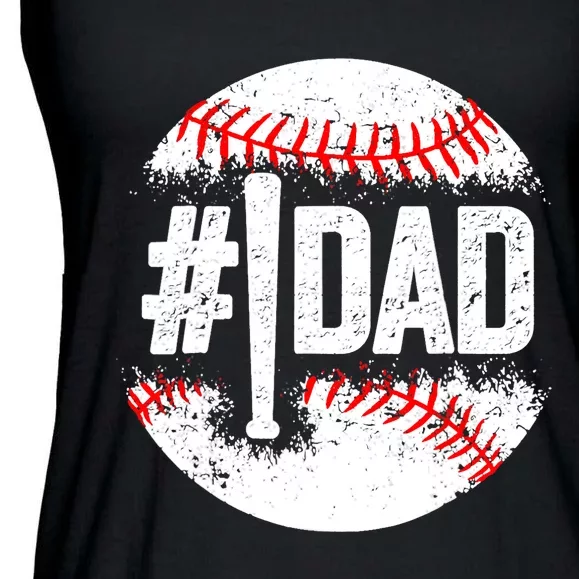 Baseball Number One Daddy Son Baseball Father's Day Ladies Essential Flowy Tank