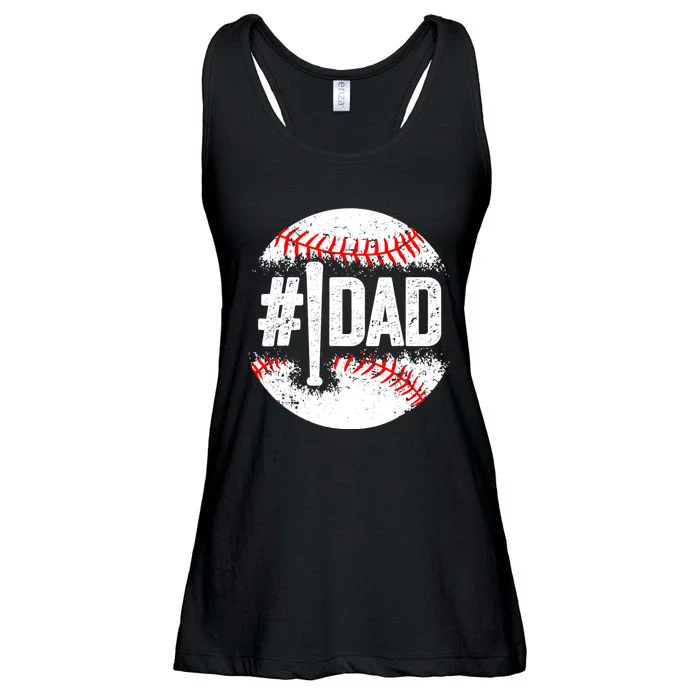 Baseball Number One Daddy Son Baseball Father's Day Ladies Essential Flowy Tank