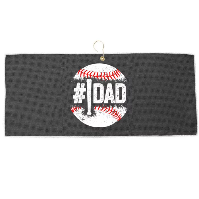 Baseball Number One Daddy Son Baseball Father's Day Large Microfiber Waffle Golf Towel