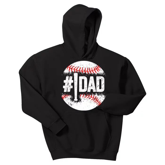 Baseball Number One Daddy Son Baseball Father's Day Kids Hoodie