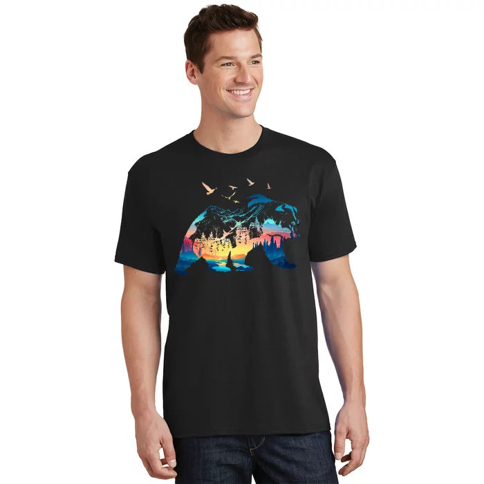 Bear Nature Outdoor Mountains Forest Trees Bear Wildlife T-Shirt