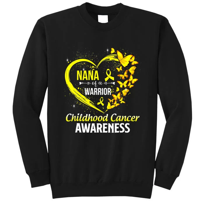 Butterfly Nana Of A Warrior Childhood Cancer Awareness Sweatshirt