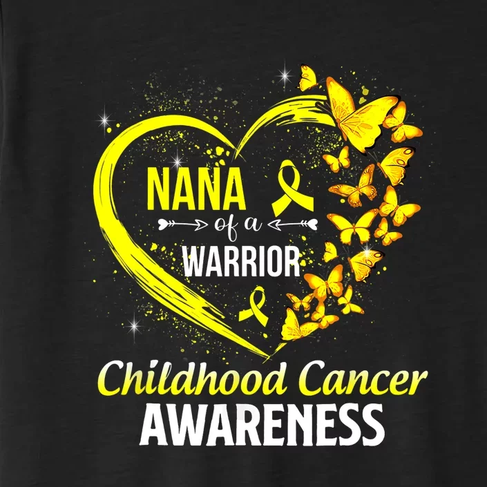 Butterfly Nana Of A Warrior Childhood Cancer Awareness ChromaSoft Performance T-Shirt