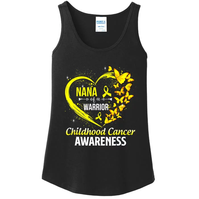 Butterfly Nana Of A Warrior Childhood Cancer Awareness Ladies Essential Tank