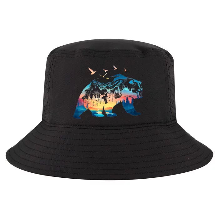 Bear Nature Outdoor Mountains Forest Trees Bear Wildlife Cool Comfort Performance Bucket Hat