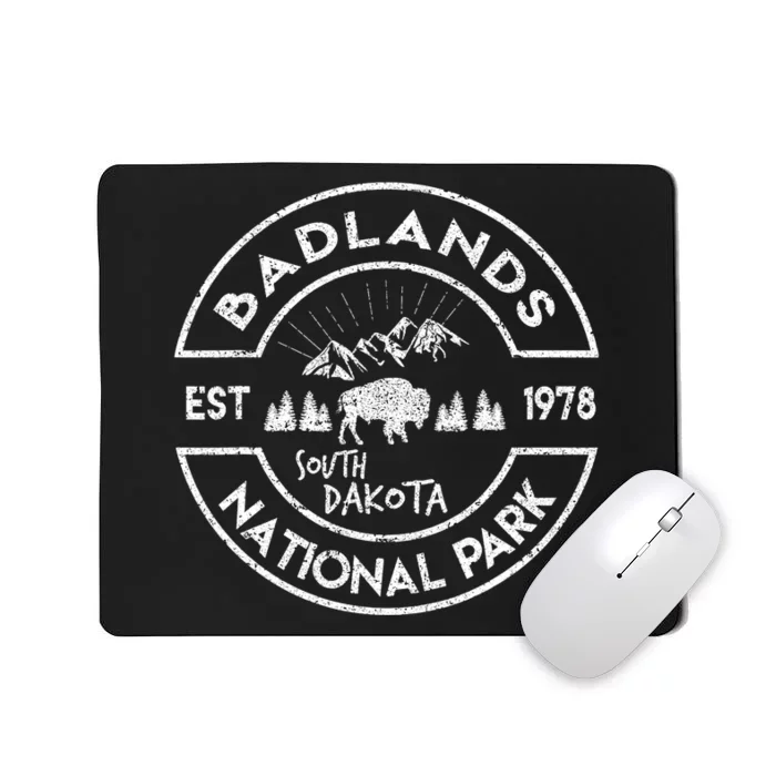 Badlands National Park Retro Hiking Vintage South Dakota Mousepad