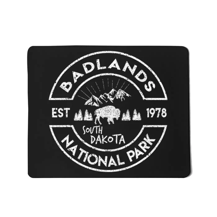 Badlands National Park Retro Hiking Vintage South Dakota Mousepad