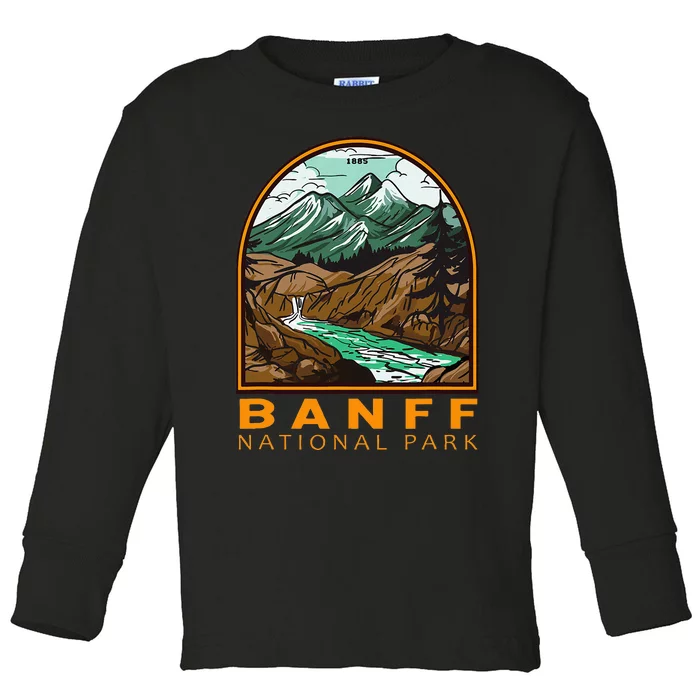 Banff National Park Canada Vintage Emblem Toddler Long Sleeve Shirt