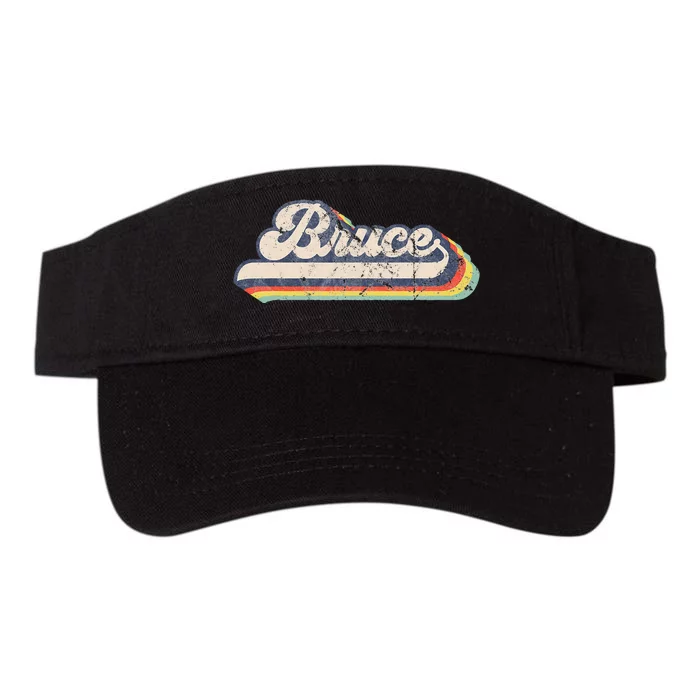 Bruce Name Personalized Vintage Retro Valucap Bio-Washed Visor