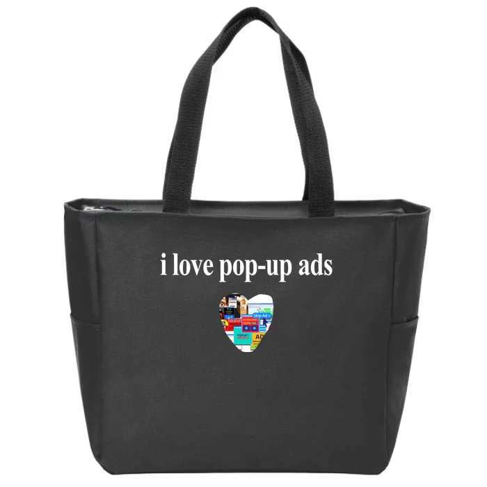 Bricks N’ Papers I Love Popup Ads Zip Tote Bag