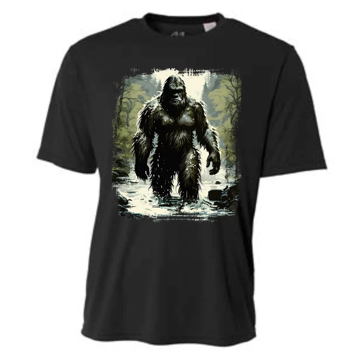 Bigfoot National Park Sasquatch Bigfoot Cryptid Camping Cooling Performance Crew T-Shirt