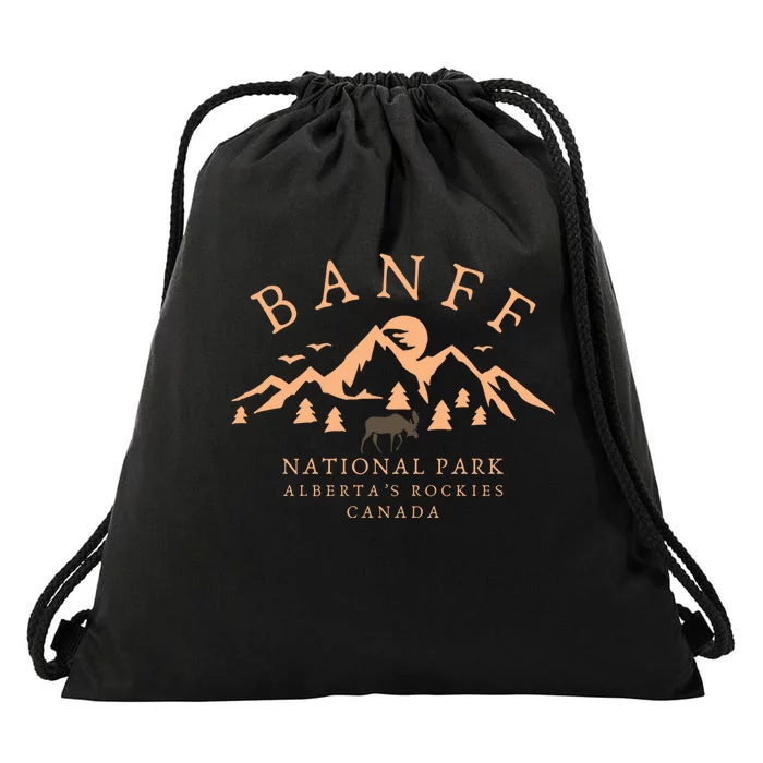 Banff National Park Est 1885 Vintage Canada Drawstring Bag