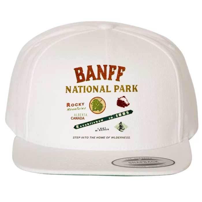 Banff National Park Canadian Rockies Wool Snapback Cap