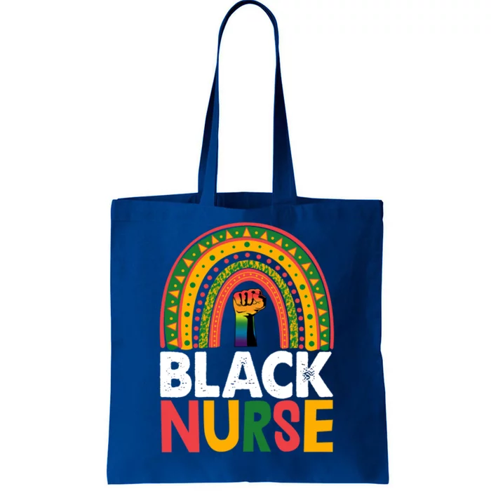 Black Nurse Power Rainbow African Black History Meaningful Gift Tote Bag