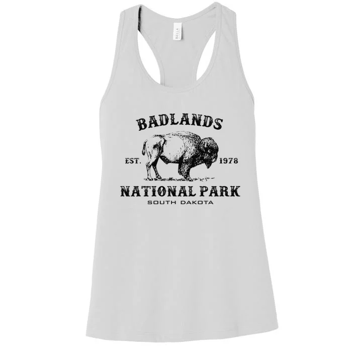 Badlands National Park South Dakota American Bison Souvenir Women's Racerback Tank