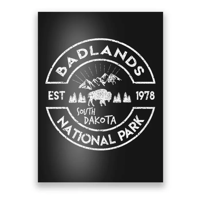 Badlands National Park Retro Hiking Vintage South Dakota Mom Poster