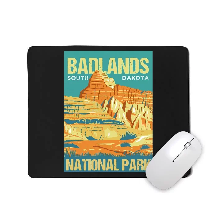 Badlands National Park South Dakota Poster Design Mousepad