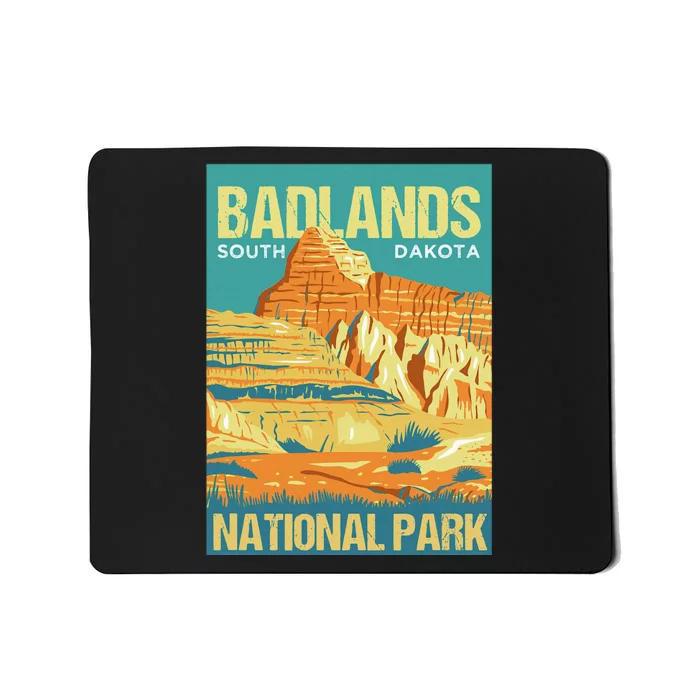 Badlands National Park South Dakota Poster Design Mousepad