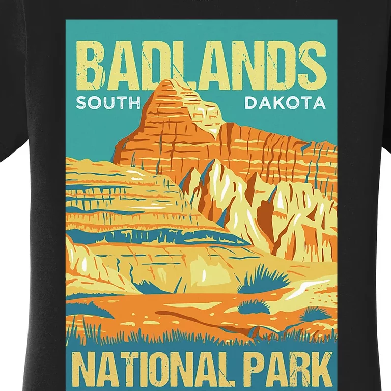 Badlands National Park South Dakota Poster Design Women's T-Shirt