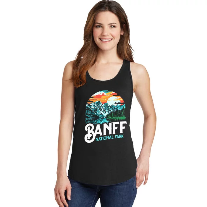 Banff National Park Lake Louise Canada Vintage Graphic Ladies Essential Tank