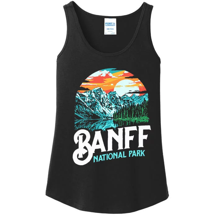 Banff National Park Lake Louise Canada Vintage Graphic Ladies Essential Tank