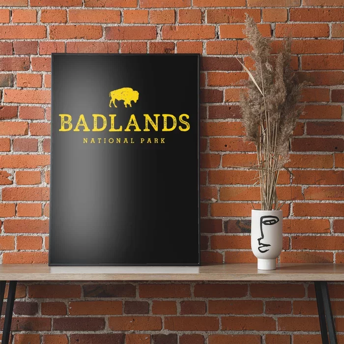 Badlands National Park Bison South Dakota Buffalo Souvenir Poster