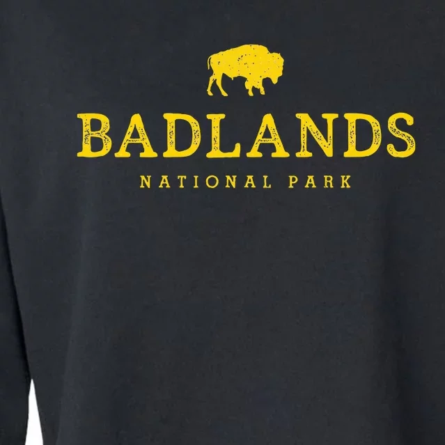 Badlands National Park Bison South Dakota Buffalo Souvenir Cropped Pullover Crew