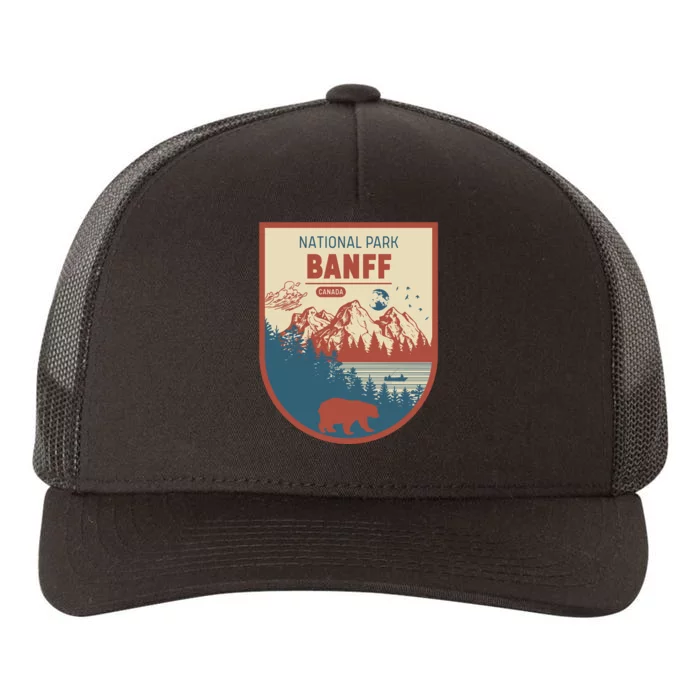 Banff National Park CanadaS Badge Yupoong Adult 5-Panel Trucker Hat