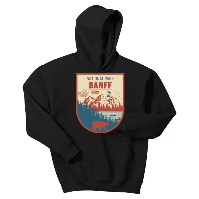 Banff National Park CanadaS Badge Kids Hoodie