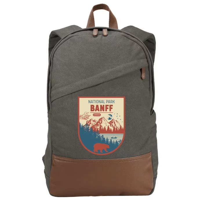 Banff National Park CanadaS Badge Cotton Canvas Backpack