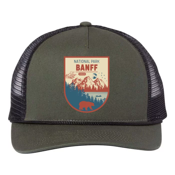 Banff National Park CanadaS Badge Retro Rope Trucker Hat Cap