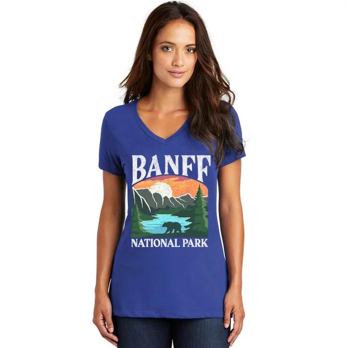 Banff National Park Lake Louise Rocky Mountains Canada Gift Women's V-Neck T-Shirt