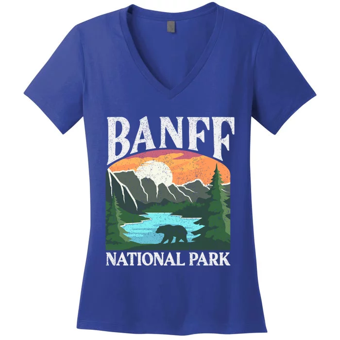 Banff National Park Lake Louise Rocky Mountains Canada Gift Women's V-Neck T-Shirt