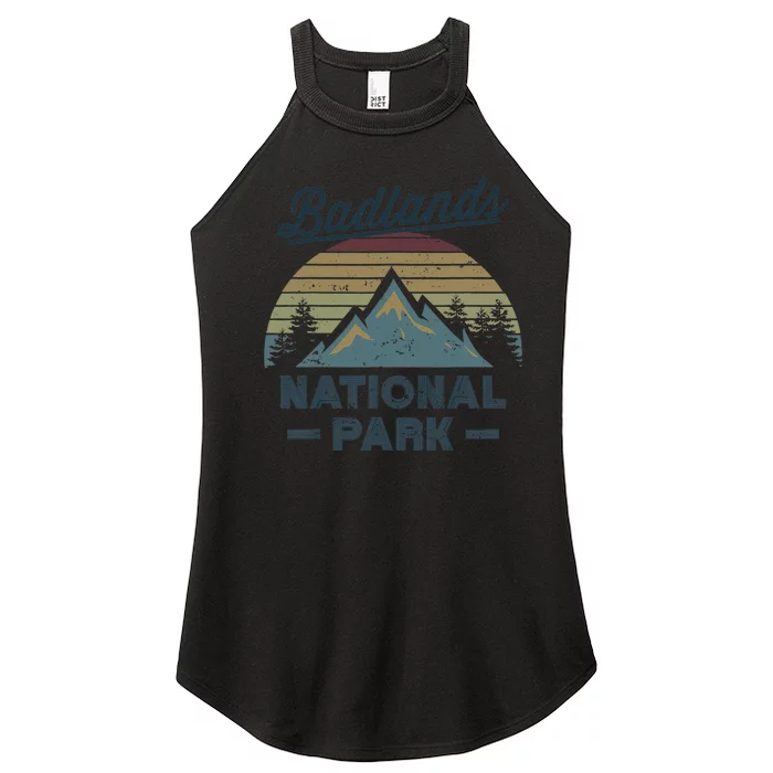 BADLANDS NATIONAL PARK SD Vintage Sunset Love Hiking Camping Women’s Perfect Tri Rocker Tank