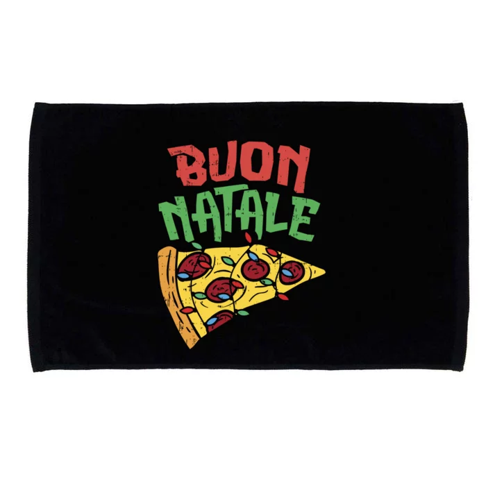 Buon Natale Pizza Funny Italian Christmas Lights Gift Cute Gift Microfiber Hand Towel