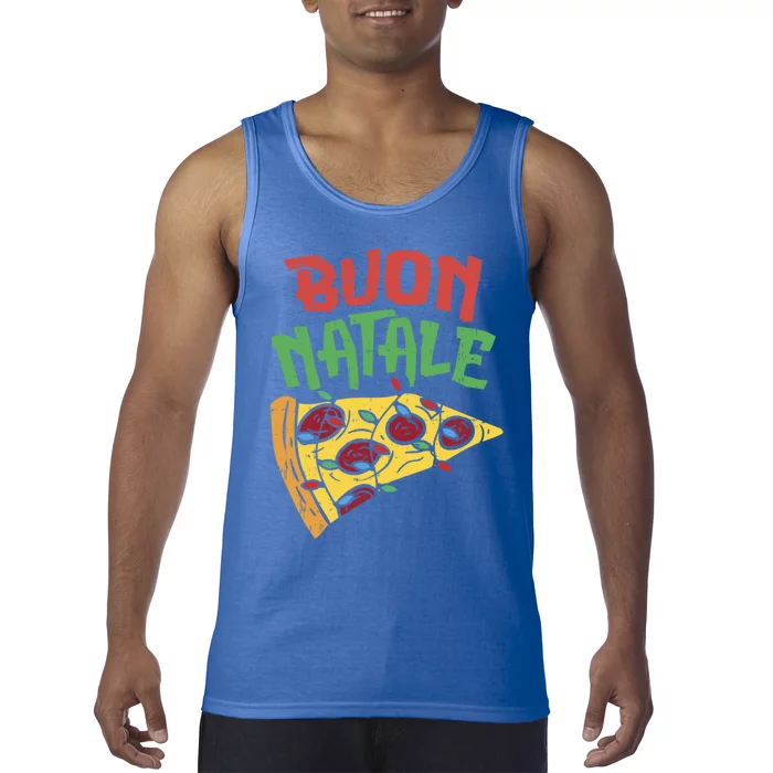 Buon Natale Pizza Funny Italian Christmas Lights Gift Cute Gift Tank Top