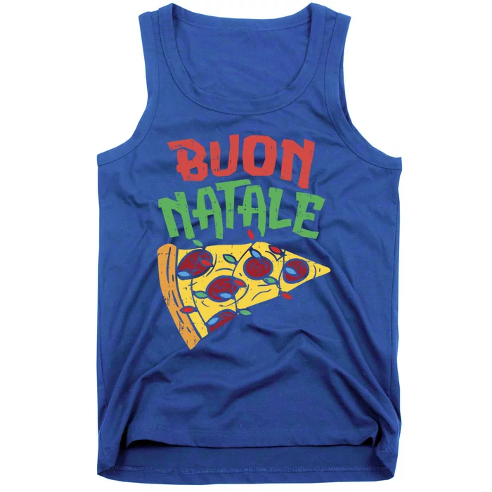 Buon Natale Pizza Funny Italian Christmas Lights Gift Cute Gift Tank Top