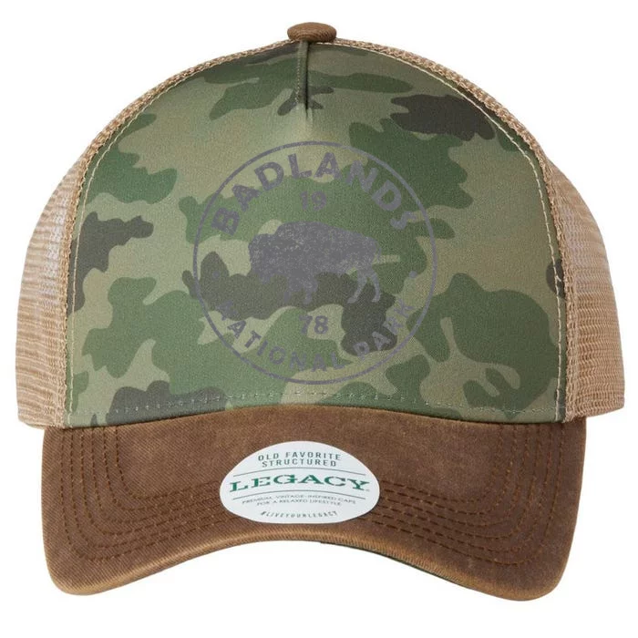 Badlands National Park Bison Vintage Hiking Souvenir Legacy Tie Dye Trucker Hat