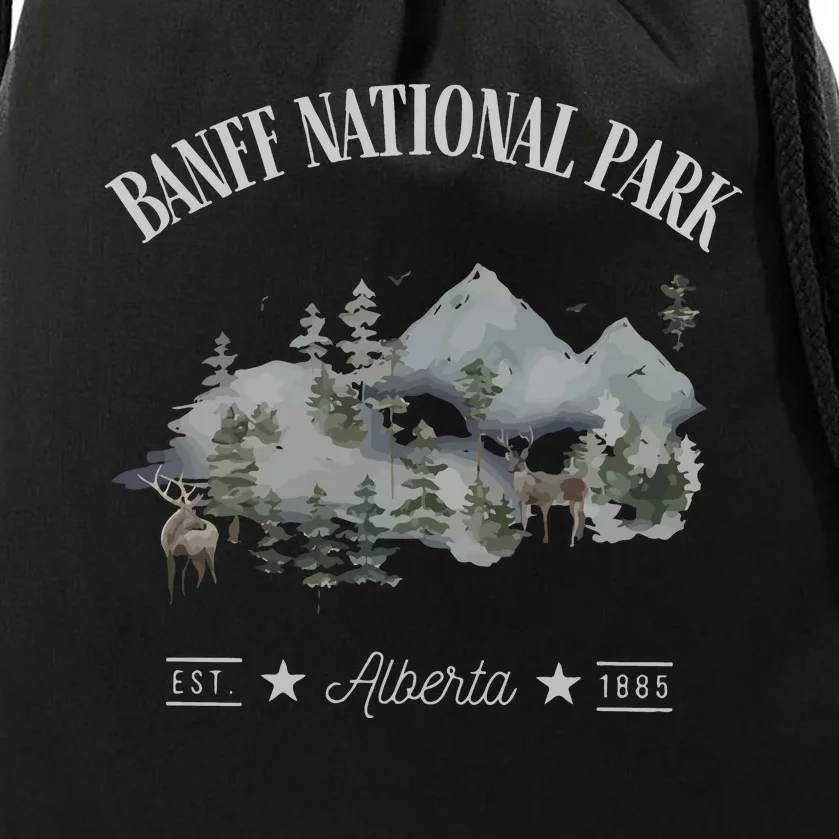 Banff National Park Alberta Rocky Mountain Canada Drawstring Bag