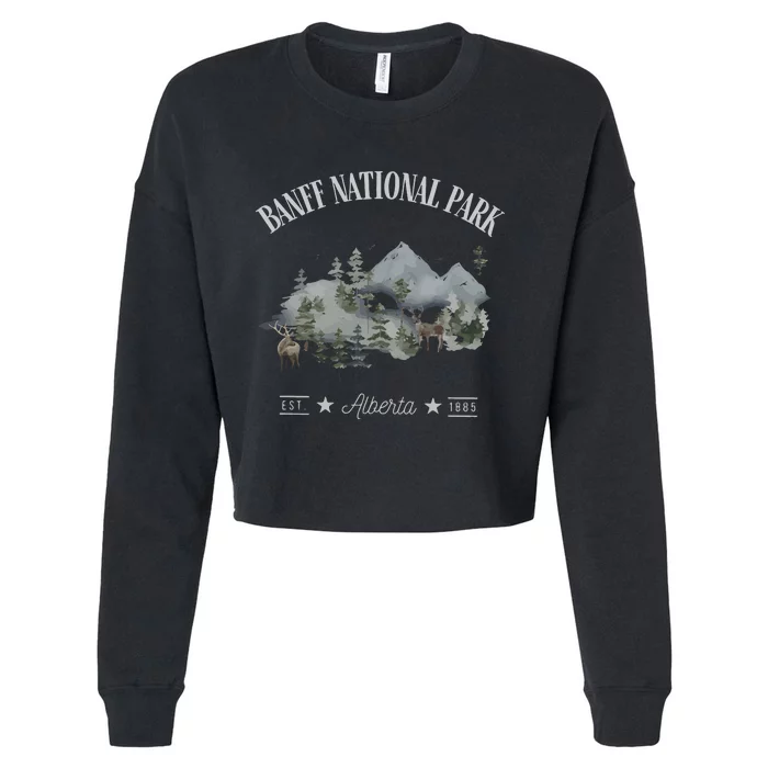 Banff National Park Alberta Rocky Mountain Canada Cropped Pullover Crew