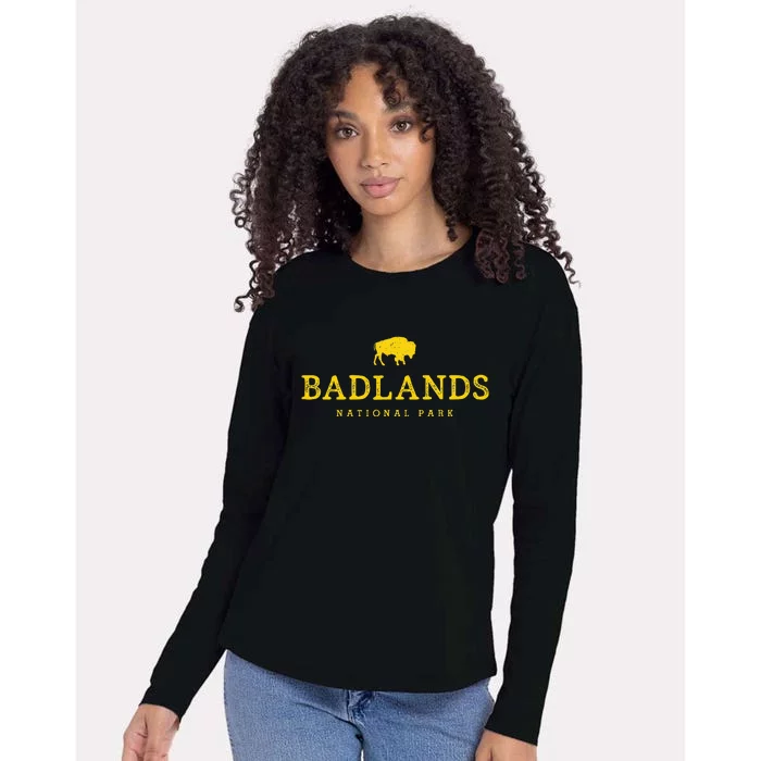 Badlands National Park Bison South Dakota Buffalo Souvenir Womens Cotton Relaxed Long Sleeve T-Shirt