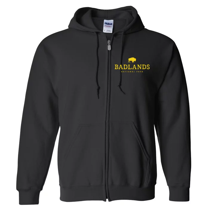 Badlands National Park Bison South Dakota Buffalo Souvenir Full Zip Hoodie