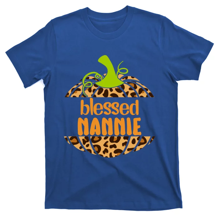 Blessed Nannie Pumpkin Leopard Thankful Grateful Meaningful Gift T-Shirt