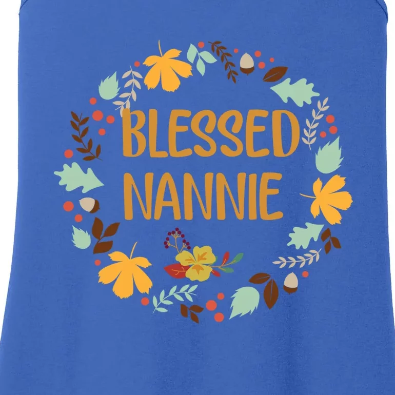 Blessed Nannie Pumpkin Leopard Thankful Grateful Gift Ladies Essential Tank