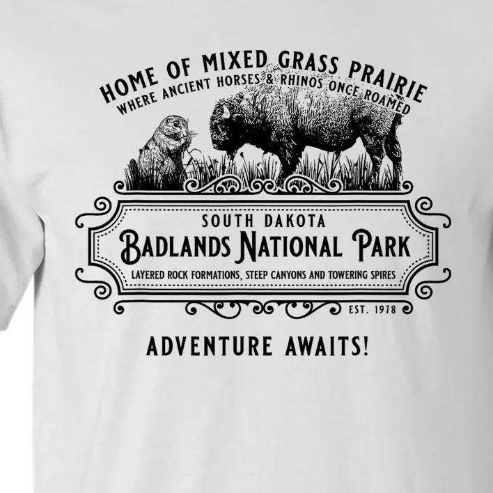 Badlands National Park South Dakota Bison Prairie Dog Tall T-Shirt